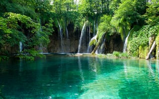 Картинка природа, водоём, waterfalls in croatia, водопад