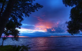 Картинка закат, пейзаж, канада, онтарио, возле отмели
