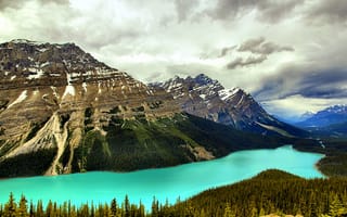 Картинка пейзаж, горы, peyto lake, banff national park, озеро