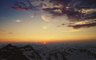Картинка закат, небо, солнце, горы кордильеры