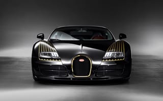 Картинка bugatti, veyron, grand, black bess, гиперкар, sport, vitesse
