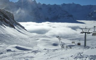 Картинка горы, швейцария, небо, курорт, снег, альпы, красота