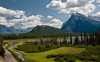 Обои canada, vermillion lake, alberta, banff national park