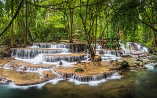 Картинка водопад, kanjanaburi, waterfall, thailand