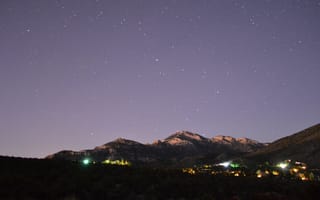 Картинка ночь, небо, Рассвет, Сумерки, длительное воздействие, Звезда, D3100, вечер, Астрономический объект, Атмосфера земли, Гора, Аврора