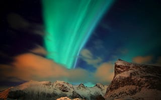Картинка пейзаж, ночь, Бореалис, Норвегия, Аврора, Атмосфера, Лофотенские острова, Auroraboreale, Blinkagain, пространство