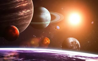 Картинка Планета, Космическое искусство, Солнечная система, пространство