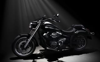 Картинка мотоцикл, yamaha, черный