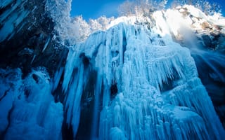 Картинка Plitvice, водопад, Лед, Синий, пейзаж, воды, Зима