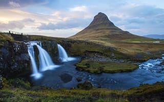 Картинка Kirkjufell, Исландия, 6d, водопад, Осень, Canon, Grundarfj r ur, Октябрь
