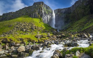 Картинка пейзаж, водопад, Grundarfjordur, Исландия
