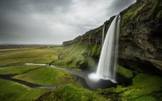 Картинка воды, пейзаж, Каскад, Аква, Seljalandsfoss, Остров, водопад, Исландия