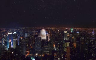Картинка Нью-Йорк, Городской пейзаж, США, ночь