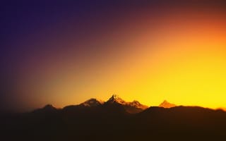 Картинка размытый, Гималаи, пейзаж, Солнечный лучик, Горы, Непал