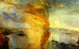 Картинка Классическое искусство, Огонь, J M W Turner, картина