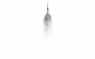 Картинка архитектура, Здание Empire State, Нью-Йорк, белый, Градиент, небоскреб