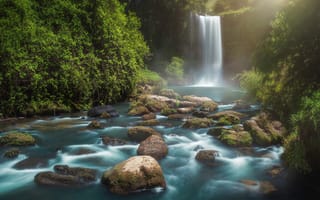 Картинка природа, водопад, Река