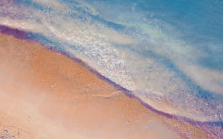 Картинка Пляжный, Волнами, пейзаж, воды, Песок, природа, влажный, вид сверху