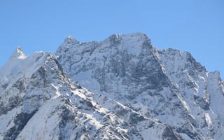 Картинка Горы, Зима, чистое небо
