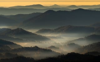 Картинка Горы, пейзаж, Туман, природа