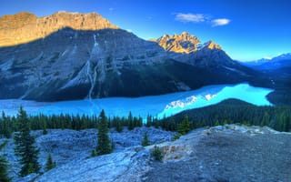 Картинка горы, озеро, альберта, банф, пейто, канада