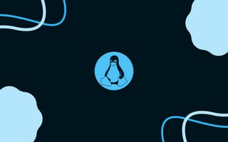 Картинка GNU, Unix, Ubuntu, Linux Mint, Arch Linux, Tux penguin mascot, Свод, Стиль материала, Темный, Минимальный материал, Unixporn, Голубоватый, Пингвин, минимализм, темно, светло-синий, windows 11, Синий, Смокинг
