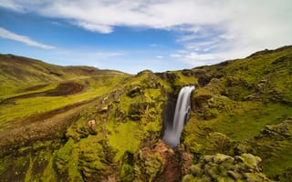 Картинка Исландия, природа, водопад, длительное воздействие