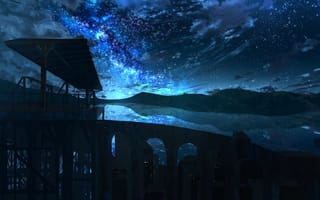 Картинка звездная ночь, ночное небо, Tsuchiya