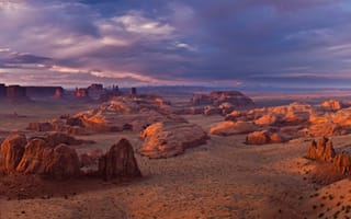 Картинка Пустыня, пейзаж, США, Холмы, камень, Долина монументов, природа