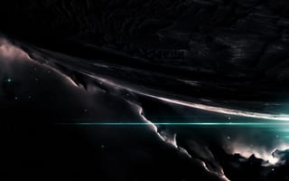 Картинка космос, вспышка, планета, dark side, in3xplicit