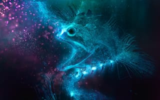 Картинка цифровое искусство, рыба, Неоновый, Художественное произведение