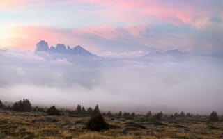 Картинка Доломиты, Горы, Цены расширенных лицензий, пейзаж, природа, Италия, закат солнца
