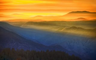 Картинка Трей Ратклифф, 4k, sunset glow, Калифорния, природа