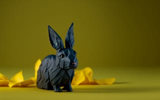 Картинка ai art, Кролики, оригами