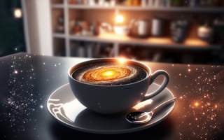 Картинка ai art, кофе, Галактика, Кофейная чашка