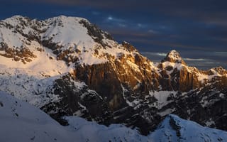 Картинка Горы, Зима, mountain top, Цены расширенных лицензий, Словения, Альпы, природа, пейзаж
