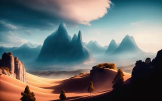 Картинка Горы, Пустыня