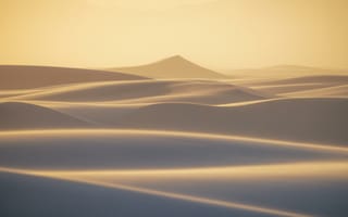 Картинка Песок, Пустыня, глубина резкости, Утро, Золотой час, дюны, пейзаж, пыли