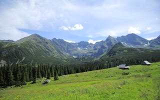Картинка природа, пейзаж, Татры, Долина, горная цепь, Польша, горный перевал