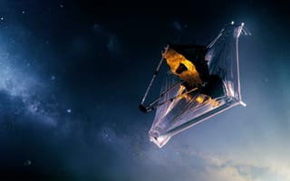 Картинка James Webb Space Telescope, НАСА, Photoshop Generative Fill, туманность, телескоп, пространство, Звезды