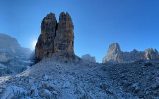 Картинка Доломиты, Cima Molveno, Скала, Италия, пейзаж, Синий, горные породы