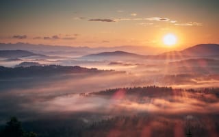 Картинка Восход, Туман
