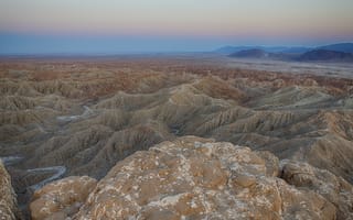 Картинка Пустыня, закат солнца, Anza Borrego Desert, пейзаж