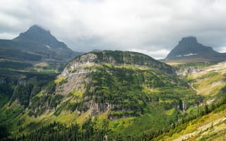 Картинка Национальный парк Ледник, США, лес, природа, Скала, Горы, пейзаж