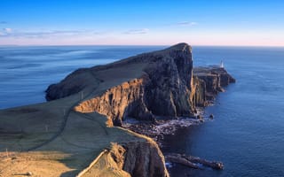 Картинка маяк, neist point lighthouse, остров скай, шотландия