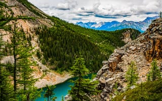 Картинка пейзаж, banff johnston canyon, lake louise, канада, alberta, национальный парк банф