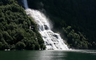 Картинка природа, geiranger fjord, водопад, norway