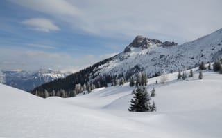 Картинка горы, снег, сугробы, Зима, mountains, winter, snow