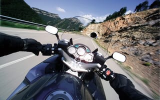 Обои мотоцикл, байк, дорога, тоннель