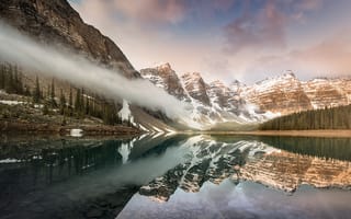 Картинка природа, канада, озеро морэйн